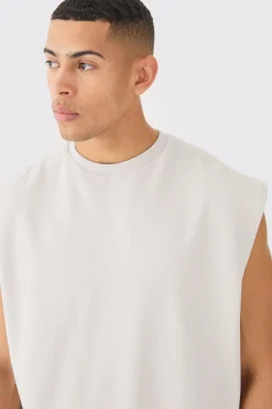 Oversized Boxy Jersey Sweat Tank | BoohooMAN UK