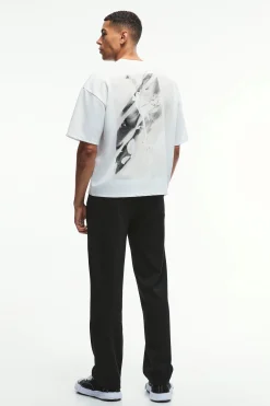 Oversized Boxy Jersey Twill Rose Print T-shirt | BoohooMAN UK