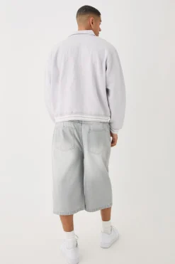 Oversized Boxy Jersey Varsity Jacket | BoohooMAN UK