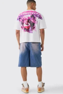 Oversized Boxy Large Butterfly Graphic T-shirt | BoohooMAN UK