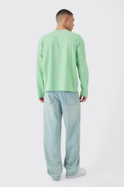 Oversized Boxy Large Scale Print Long Sleeve T-Shirt | BoohooMAN UK