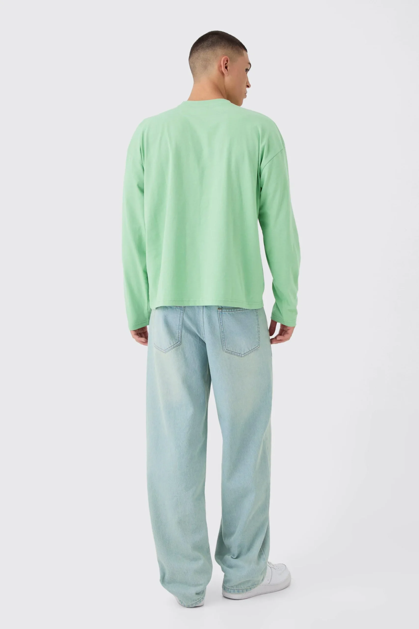 Oversized Boxy Large Scale Print Long Sleeve T-Shirt | BoohooMAN UK