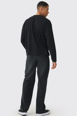Oversized Boxy Large Scale Print Long Sleeve T-Shirt | BoohooMAN UK