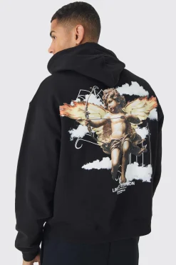 Oversized Boxy Large Scale Cloud Renasissance Back Print Hoodie | BoohooMAN UK