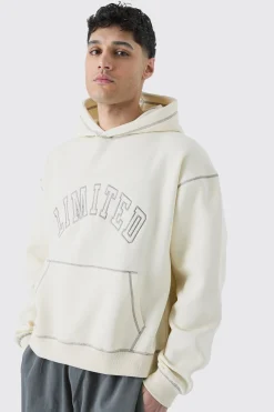Oversized Boxy Limited Contrast Stitch Hoodie | BoohooMAN UK