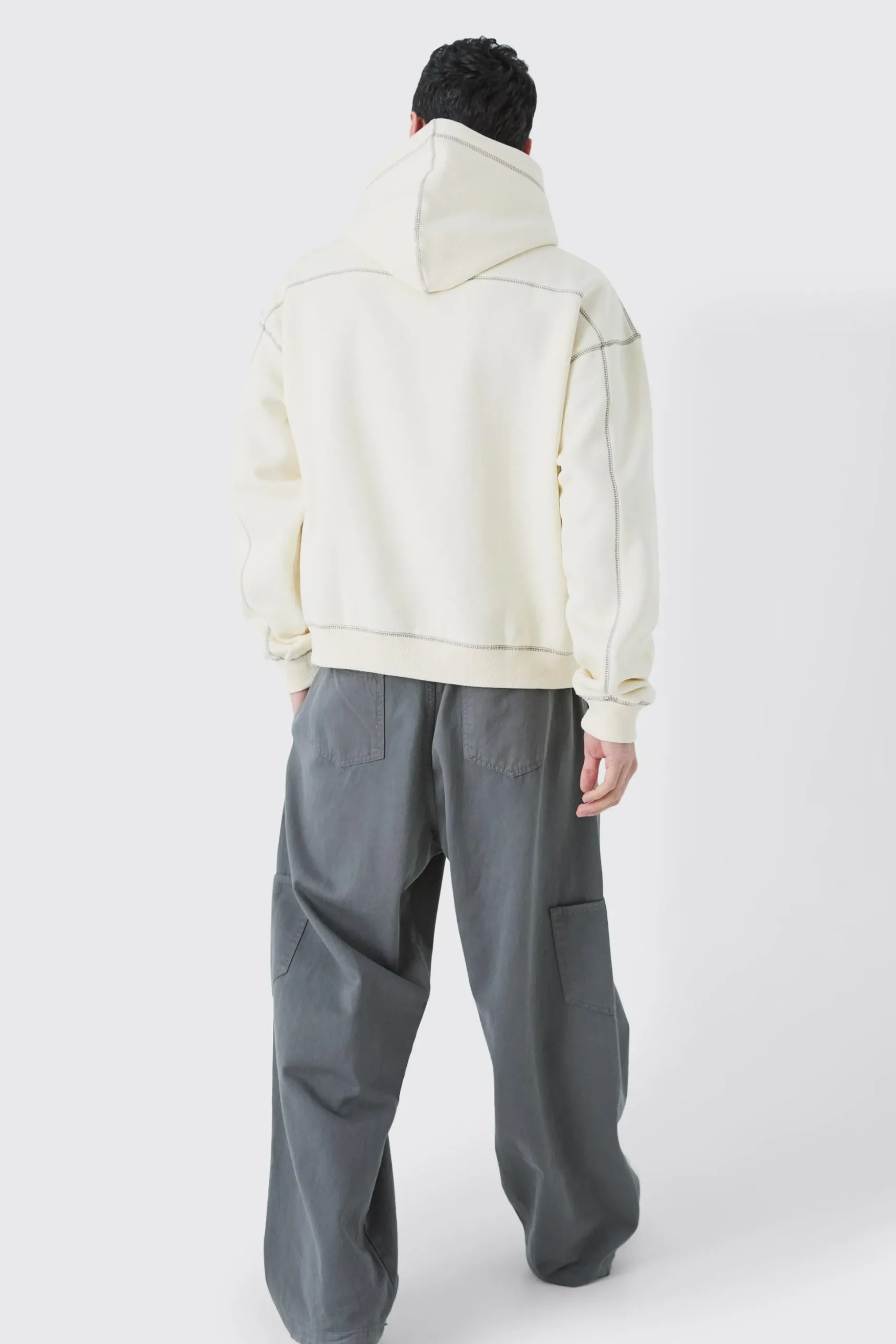 Oversized Boxy Limited Contrast Stitch Hoodie | BoohooMAN UK