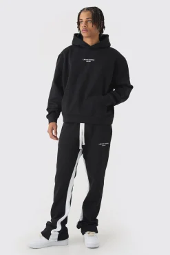 Oversized Boxy Limited Edition Extended Drawcords Hooded Tracksuit | BoohooMAN UK