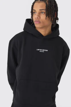 Oversized Boxy Limited Edition Extended Drawcords Hooded Tracksuit | BoohooMAN UK