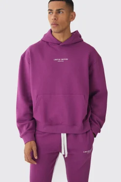 Oversized Boxy Limited Edition Extended Drawcords Hooded Tracksuit | BoohooMAN UK