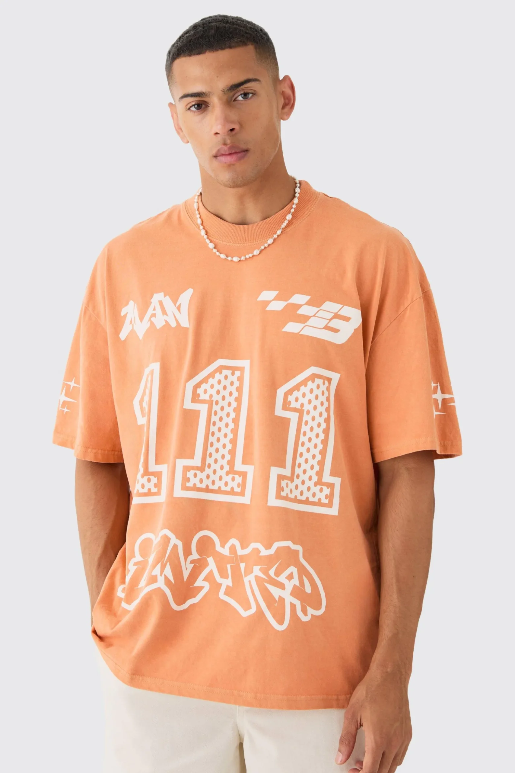 Oversized Boxy Limited Moto Graphic T-shirt | BoohooMAN UK