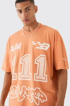 Oversized Boxy Limited Moto Graphic T-shirt | BoohooMAN UK