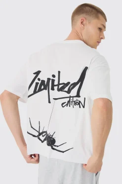 Oversized Boxy Limited Spider Printed T-Shirt | BoohooMAN UK
