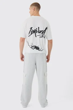 Oversized Boxy Limited Spider Printed T-Shirt | BoohooMAN UK