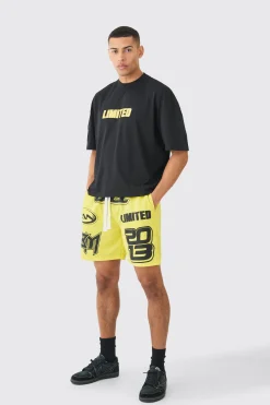 Oversized Boxy Limited T-shirt & Mesh Basketball Shorts Set | BoohooMAN UK