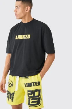 Oversized Boxy Limited T-shirt & Mesh Basketball Shorts Set | BoohooMAN UK