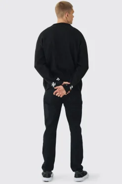 Oversized Boxy Long Sleeve Moto Knitted Overshirt | BoohooMAN UK