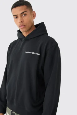 Oversized Boxy Loopback Hoodie | BoohooMAN UK