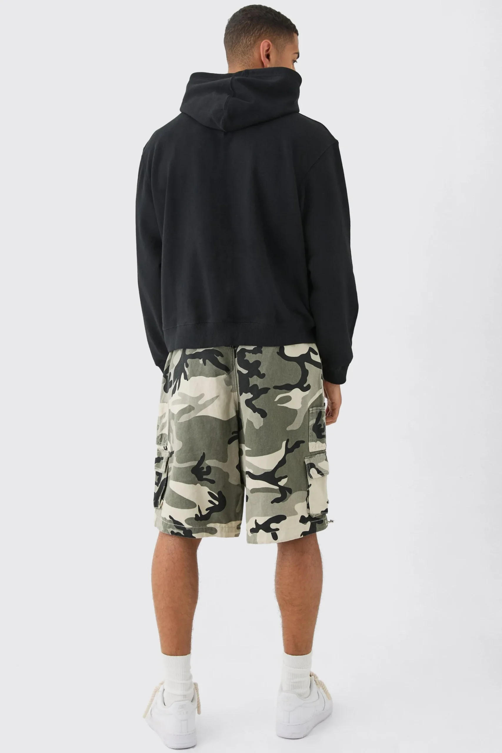 Oversized Boxy Loopback Hoodie | BoohooMAN UK