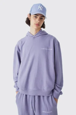 Oversized Boxy Loopback Hoodie | BoohooMAN UK
