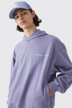 Oversized Boxy Loopback Hoodie | BoohooMAN UK