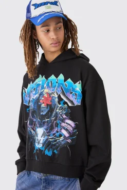 Oversized Boxy Loopback Hoodie | BoohooMAN UK