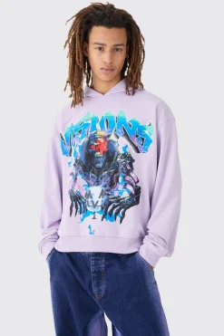 Oversized Boxy Loopback Hoodie | BoohooMAN UK