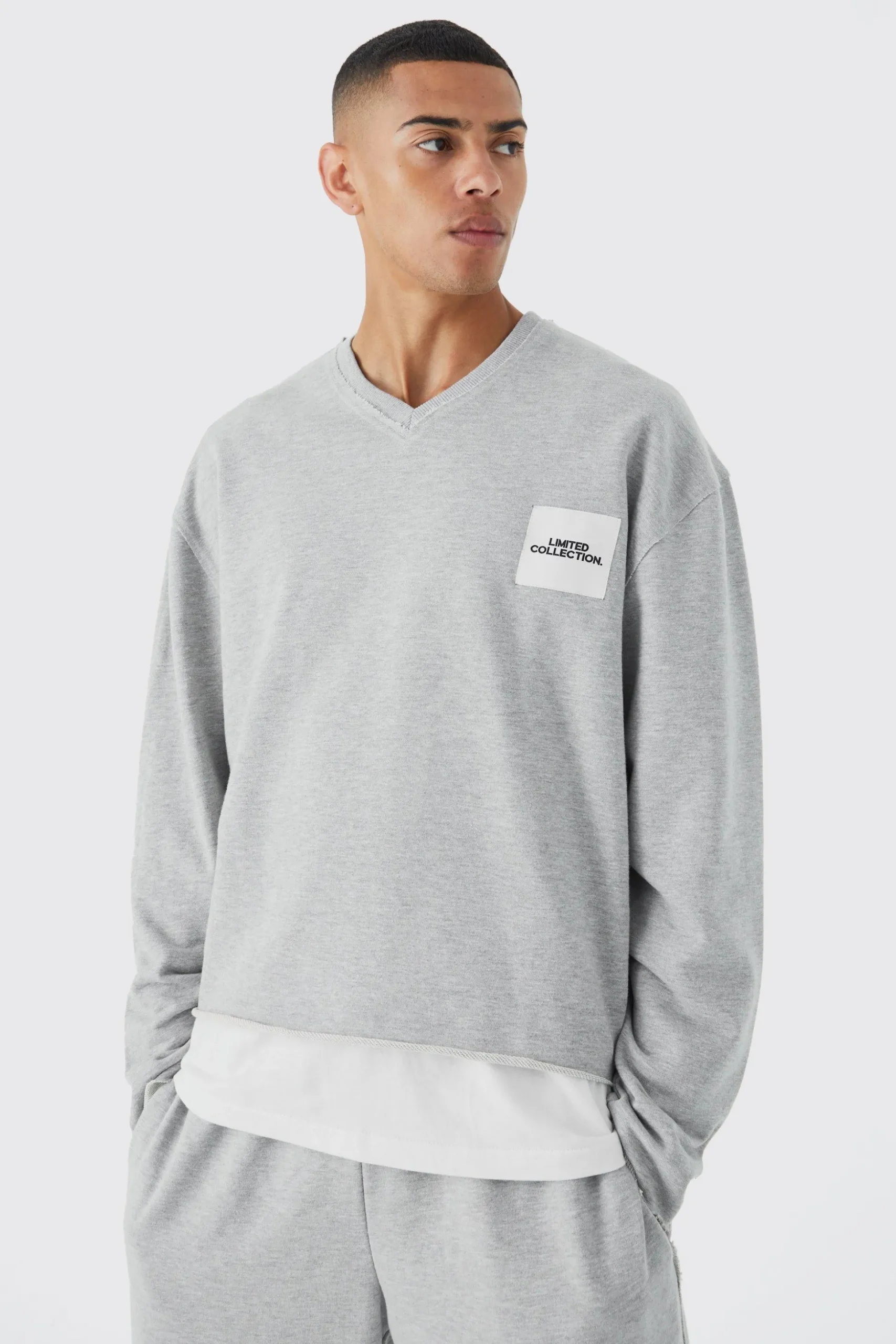 Oversized Boxy Loopback Printed Sweatshirt | BoohooMAN UK