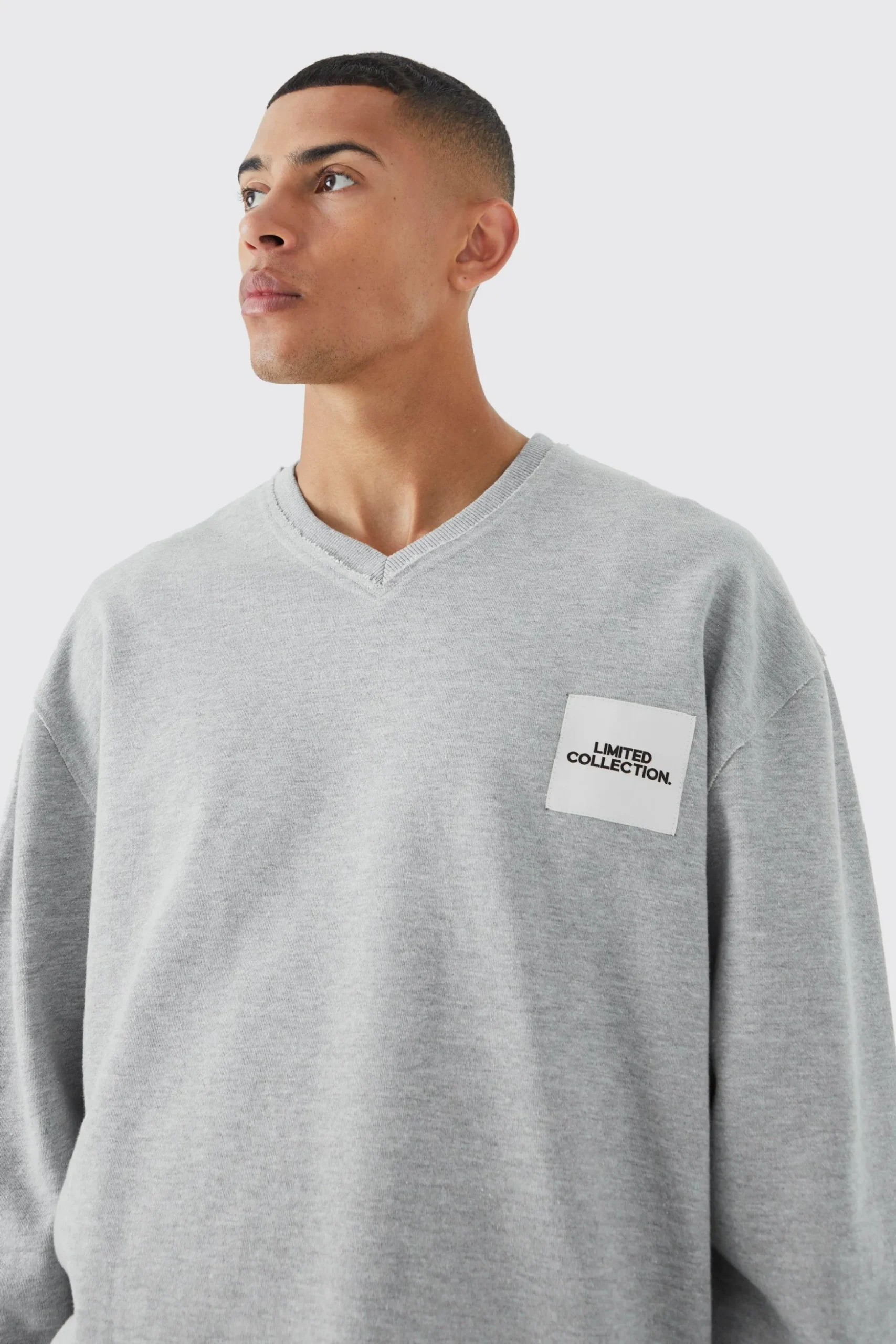 Oversized Boxy Loopback Printed Sweatshirt | BoohooMAN UK