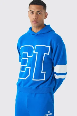 Oversized Boxy Loopback Varsity Stripe Tracksuit | BoohooMAN UK