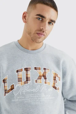 Oversized Boxy Luxe Applique Bear Sweatshirt | BoohooMAN UK