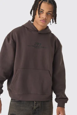 Oversized Boxy M Printed Hoodie | BoohooMAN UK