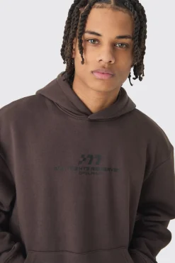 Oversized Boxy M Printed Hoodie | BoohooMAN UK