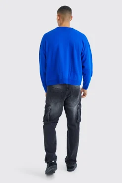 Oversized Boxy Make Money Knit Jumper | BoohooMAN UK