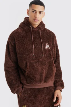 Oversized Boxy Man Embroidery Hoodie | BoohooMAN UK