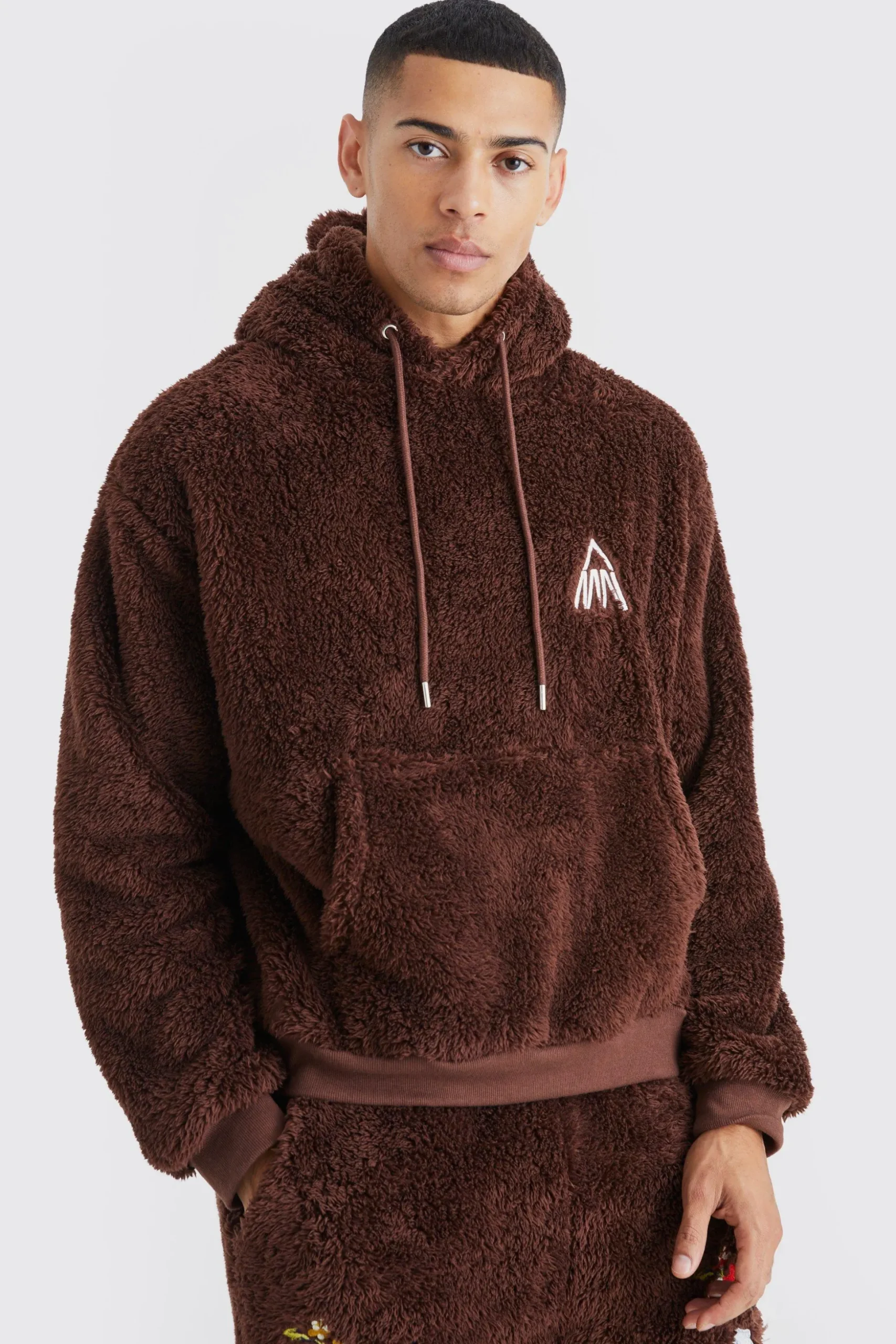 Oversized Boxy Man Embroidery Hoodie | BoohooMAN UK
