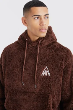 Oversized Boxy Man Embroidery Hoodie | BoohooMAN UK
