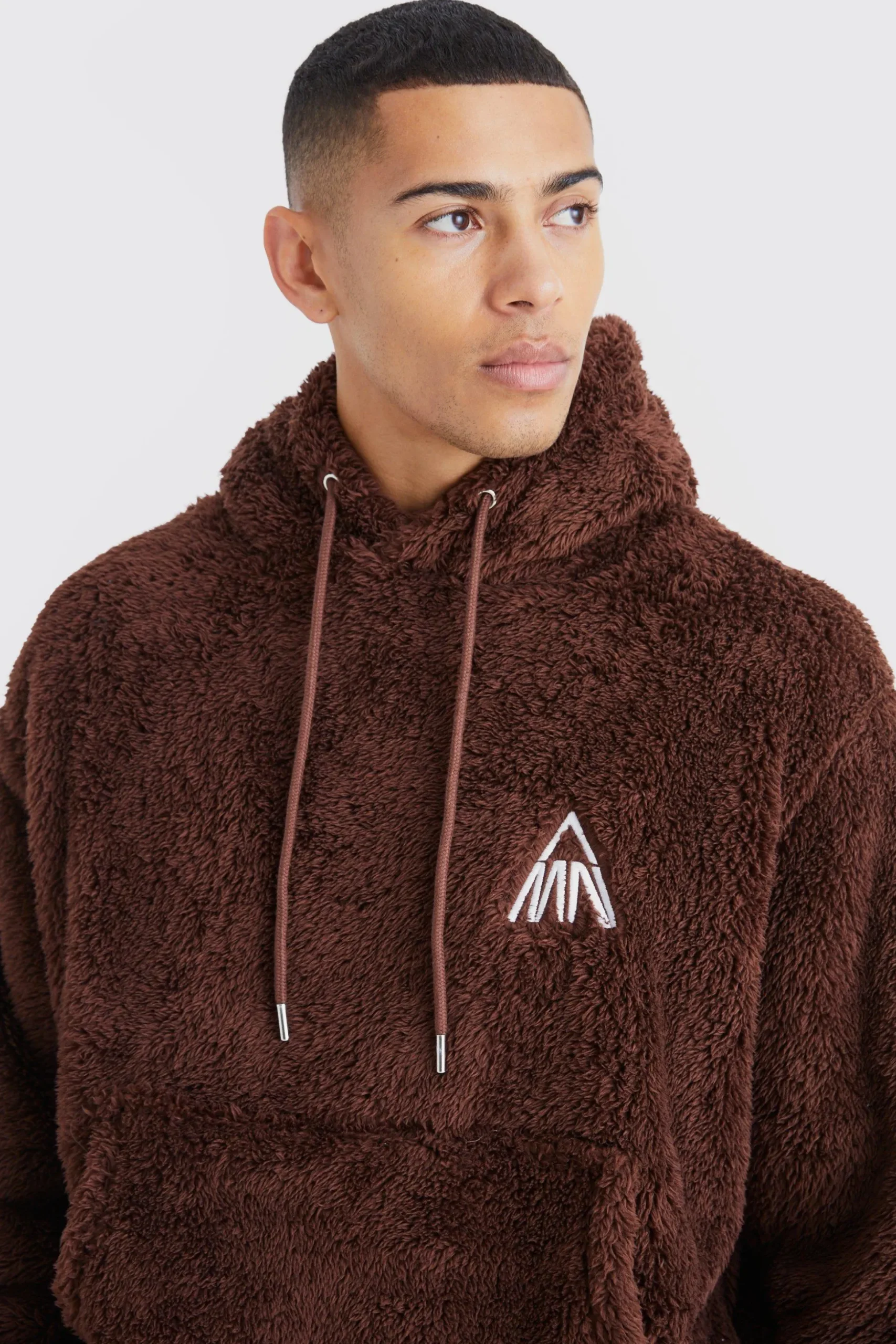 Oversized Boxy Man Embroidery Hoodie | BoohooMAN UK