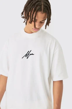 Oversized Boxy Man Flock Printed T-shirt & Short Set | BoohooMAN UK
