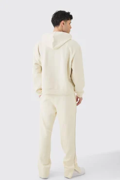Oversized Boxy Man Signature Borg Applique Hoodie | BoohooMAN UK