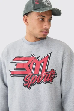 Oversized Boxy Moto Bm Sports Sweatshirt | BoohooMAN UK