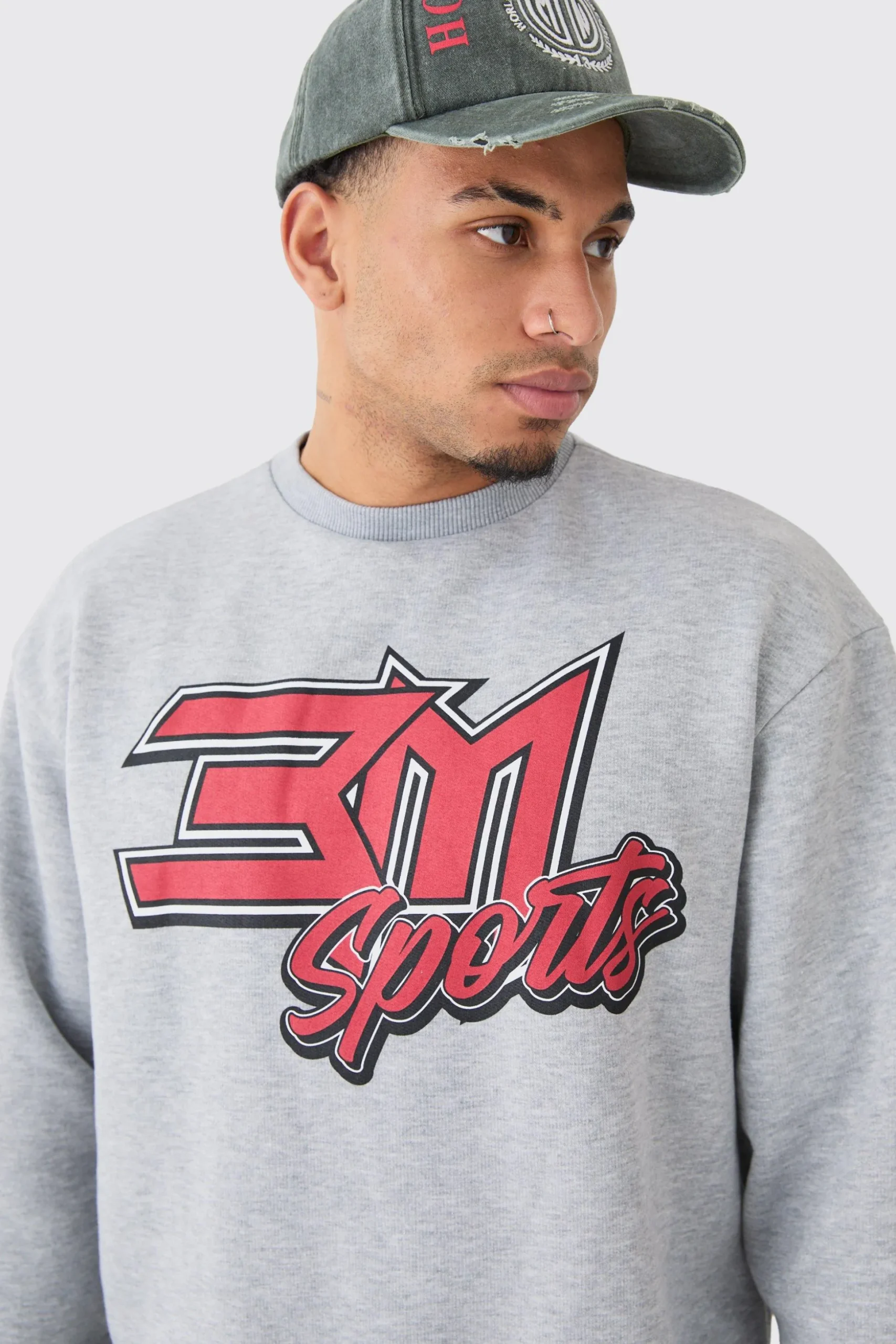 Oversized Boxy Moto Bm Sports Sweatshirt | BoohooMAN UK