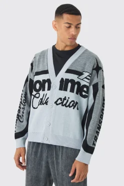 Oversized Boxy Moto Knitted Cardigan | BoohooMAN UK