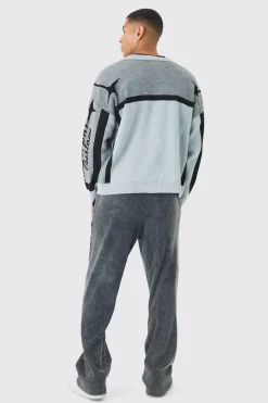 Oversized Boxy Moto Knitted Cardigan | BoohooMAN UK