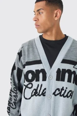 Oversized Boxy Moto Knitted Cardigan | BoohooMAN UK