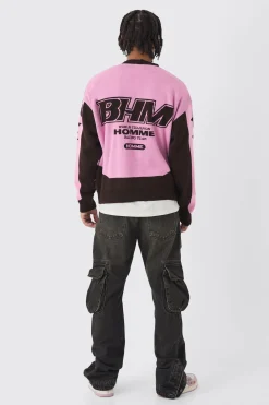 Oversized Boxy Moto Knitted Cardigan | BoohooMAN UK