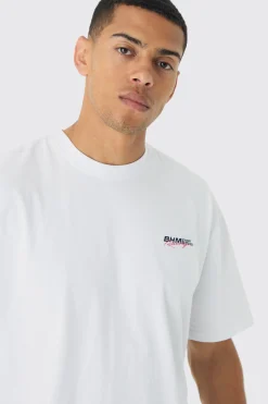 Oversized Boxy Moto Print T-shirt | BoohooMAN UK