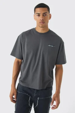 Oversized Boxy Moto Print T-shirt | BoohooMAN UK