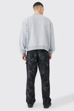 Oversized Boxy Moto Racing Sweatshirt | BoohooMAN UK
