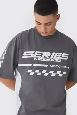 Oversized Boxy Moto Series T-Shirt | BoohooMAN UK