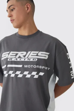 Oversized Boxy Moto Series T-Shirt | BoohooMAN UK